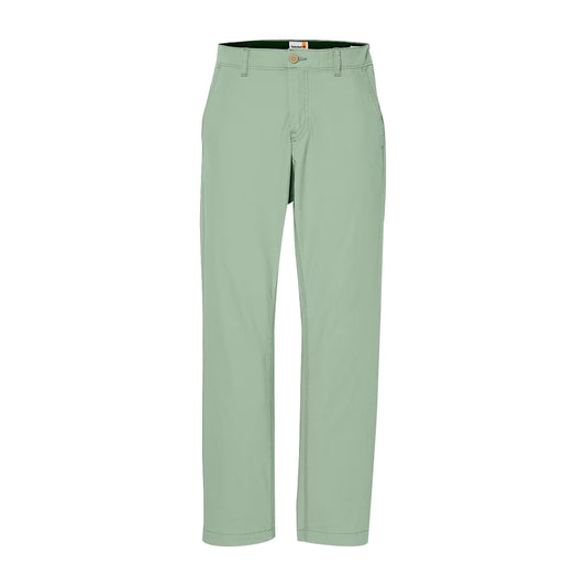 Pantaloni Chino Uomo in Popeline Verde chiaro