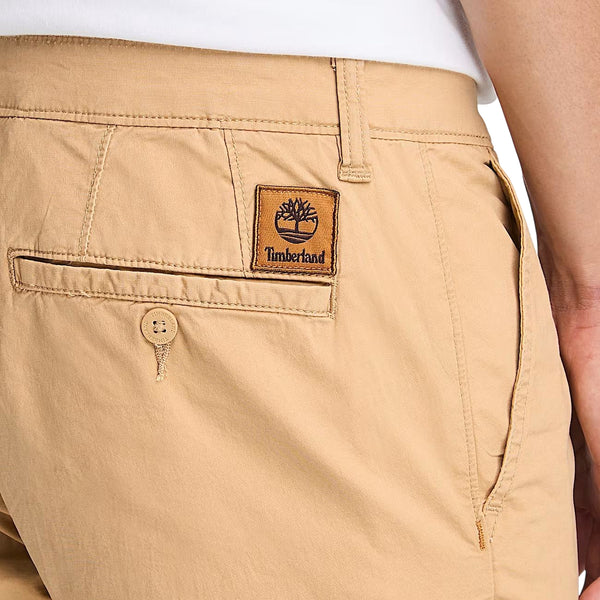 Pantaloni Chino Uomo in Popeline Giallo dettaglio retro