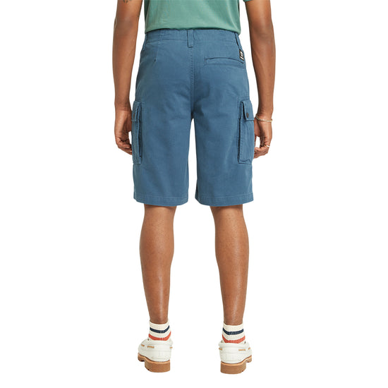 Shorts Cargo da Uomo in Twill Brookline Blu chiaro modello retro