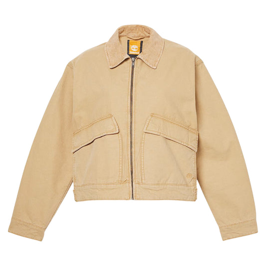 Giacca Bomber Donna in Tela Effetto Lavato Strafford Beige