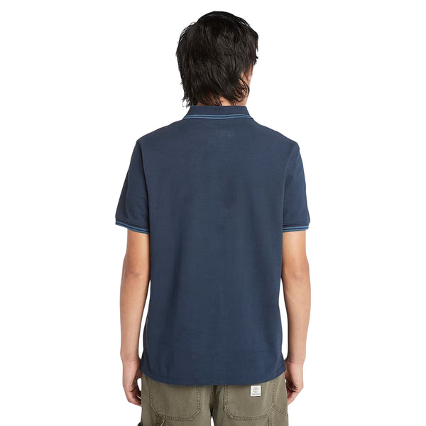 Polo Piqué Uomo con Riga Millers River Blu scuro modello retro