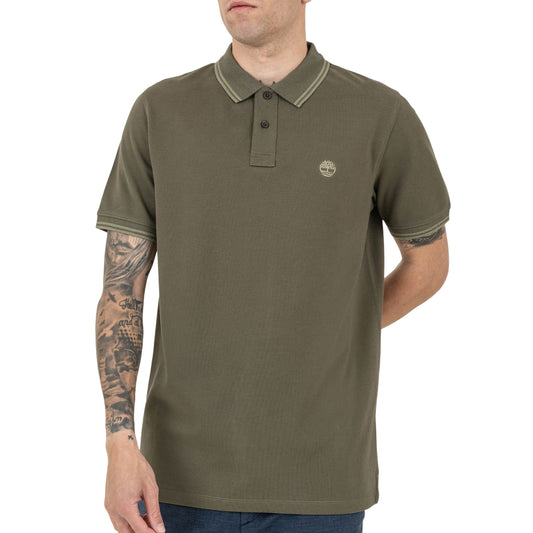 Polo Piqué Uomo con Riga Millers River Verde