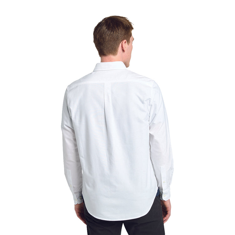 Camicia Uomo Oxford con taschino Bianco modello retro