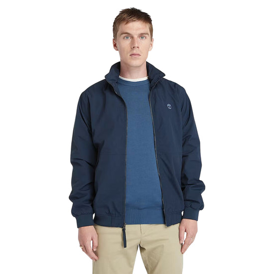 Giacca Bomber Impermeabile da Uomo blu scuro modello frontale
