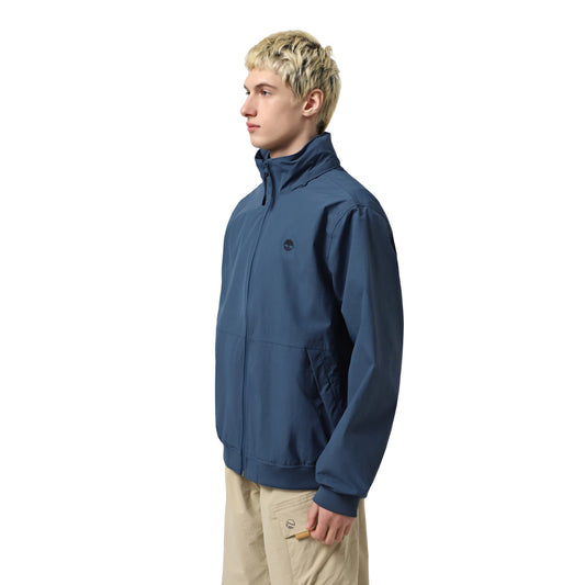 Giacca Bomber Impermeabile da Uomo blu modello laterale
