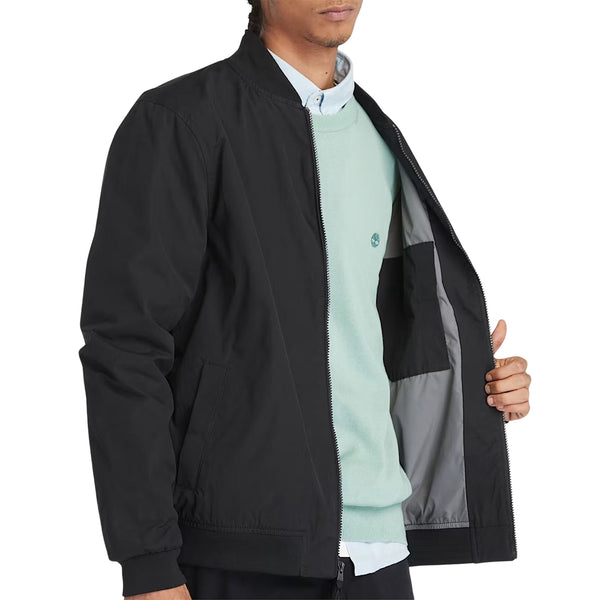 Giacca Uomo Bomber idrorepellente Nero dettaglio interno