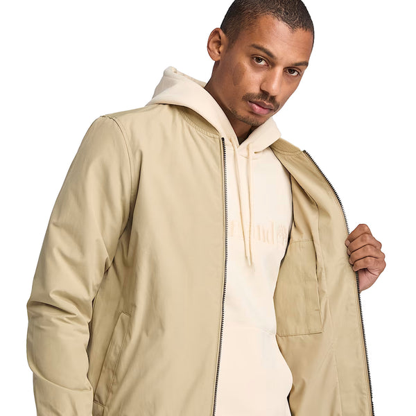 Giacca Uomo Bomber idrorepellente Beige modello frontale ravvicinato