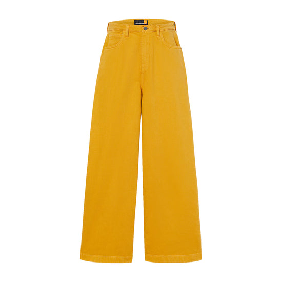 Pantaloni Donna in stile carpentiere giallo