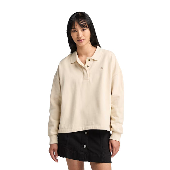 Felpa Donna Polo Lush Beige modella frontale