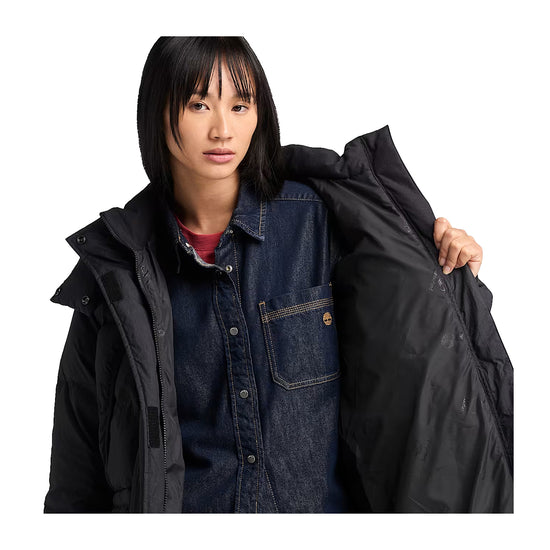 Parka Lungo Donna Howker Nero modella ravvicinata 