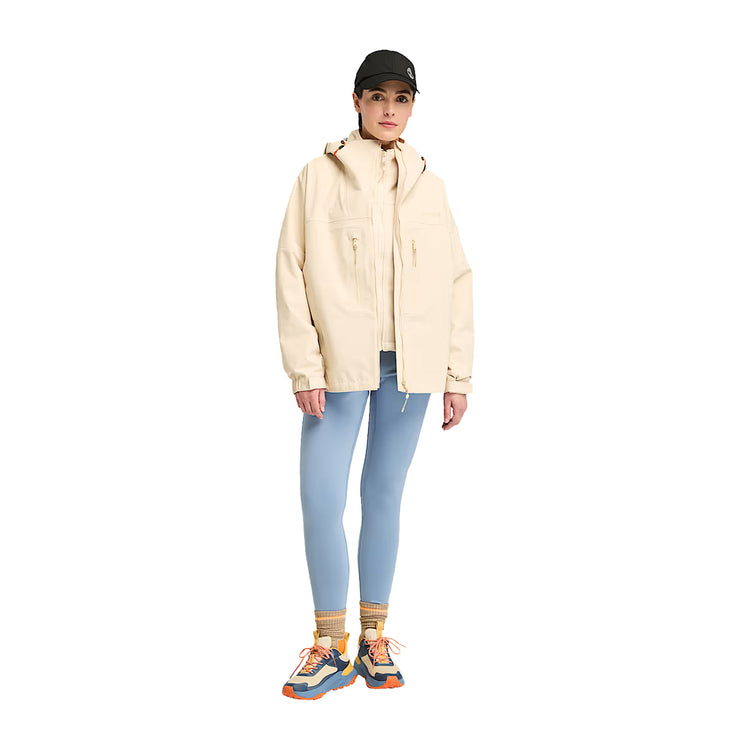 Pile Donna a zip intera Polartec beige modella frontale intera