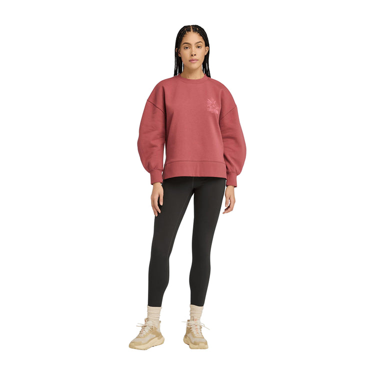 Felpa Donna oversize Rosa modella frontale intera