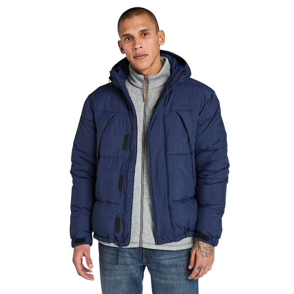 Piumino Uomo Idrorepellente Puffer Blu modello frontale