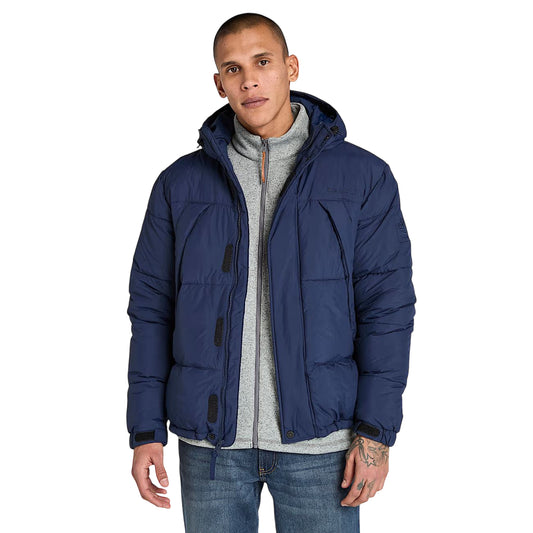 Piumino Uomo Idrorepellente Puffer Blu modello frontale