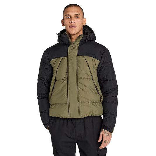 Piumino Uomo Idrorepellente Puffer Verde scuro modello frontale