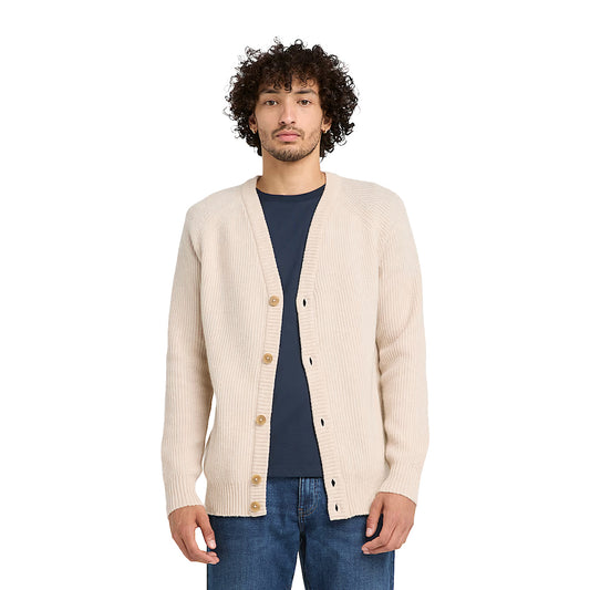 Cardigan Unisex Phillips Brook Beige modello frontale