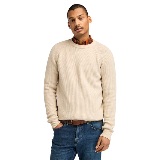 Maglione Uomo con maniche raglan Phillips Brook Beige modello frontale