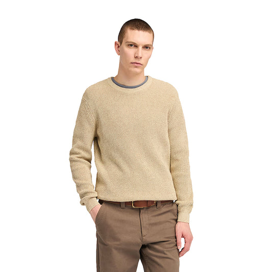 Maglione Girocollo Uomo Williams River Beige modello frontale