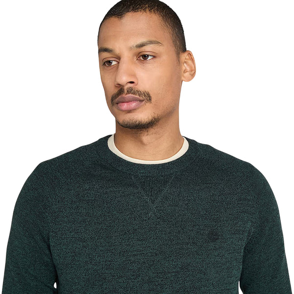 Maglione Uomo girocollo Williams River Verde scuro modello frontale ravvicinato 