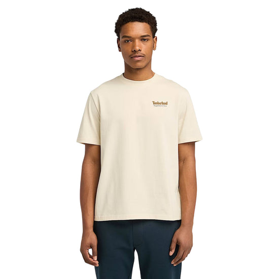 T-shirt Uomo grafica sul retro Rugged Active Gear Beige modello frontale