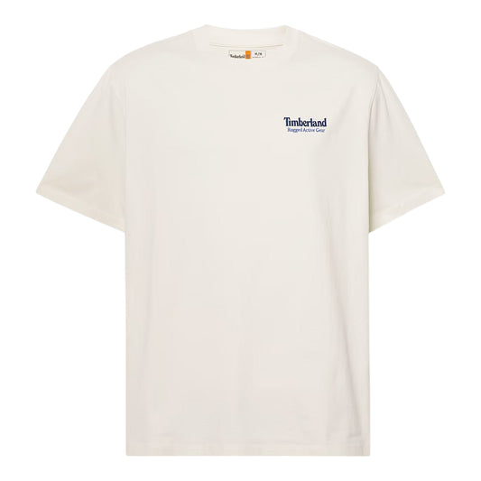 T-shirt Uomo Bianca con maxi grafica Rugged Active Gear posteriore