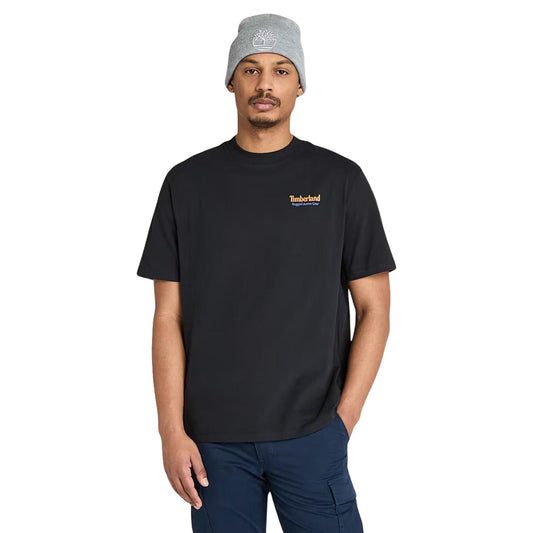 T-shirt Uomo grafica sul retro Rugged Active Gear Nero modello frontale