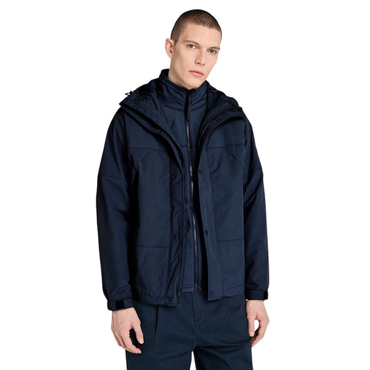 Giacca Uomo 3 in 1 Impermeabile Winnick Blu modello frontale