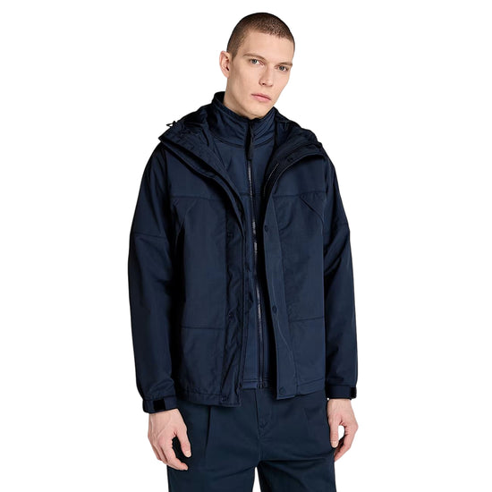 Giacca Uomo 3 in 1 Impermeabile Winnick Blu modello frontale