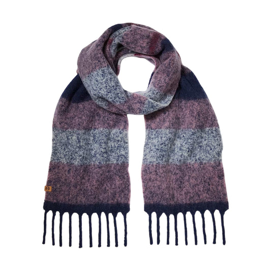 Sciarpa Donna intessuta a righe in rosa