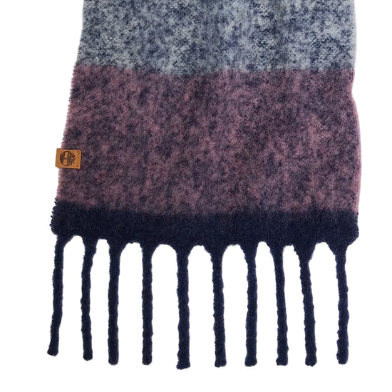 Sciarpa Donna intessuta a righe in rosa dettaglio