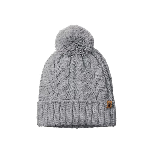 Berretto Donna a trecce con pompon Grigio