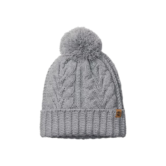 Berretto Donna a trecce con pompon Grigio