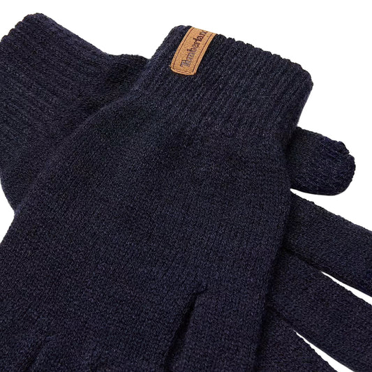 Guanti Unisex in maglia a coste Blu scuro dettaglio ravvicinato