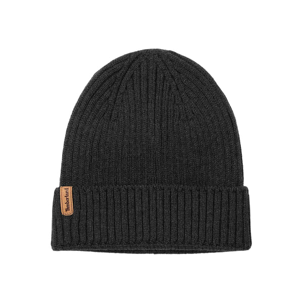 Berretto a coste Nero con targhetta logata