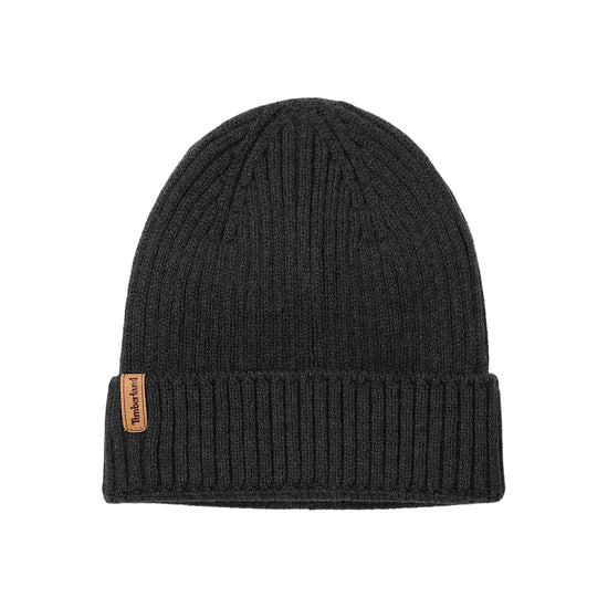 Berretto a coste Nero con targhetta logata