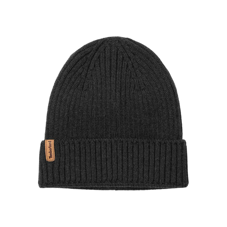 Berretto a coste Nero con targhetta logata