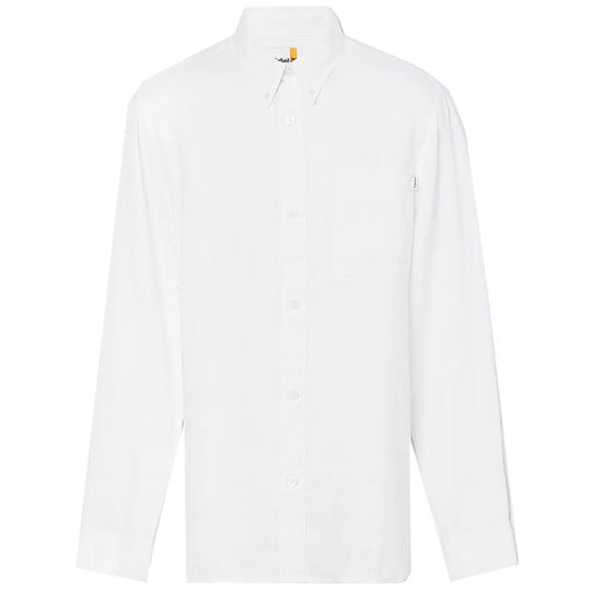 Camicia Uomo Mill Brook in lino con taschino Bianco