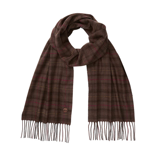 Sciarpa intessuta Donna a quadri Marrone