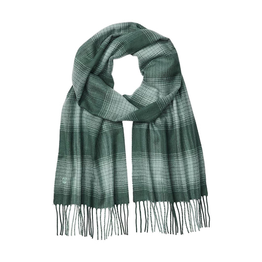 Sciarpa intessuta Donna a quadri Verde