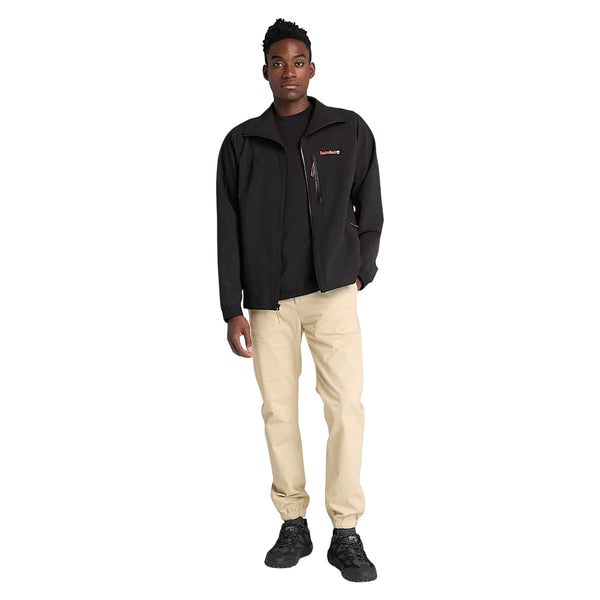 Giacca da Uomo in softshell idrorepellente Nero modello intero frontale