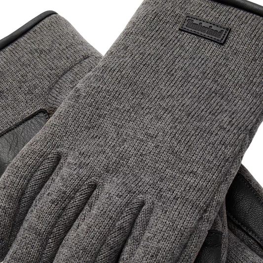 Guanti Uomo con inserti in similpelle Grigio