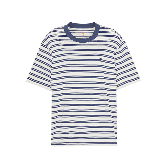T-shirt a Maniche Corte a Righe Dunstan in Blu