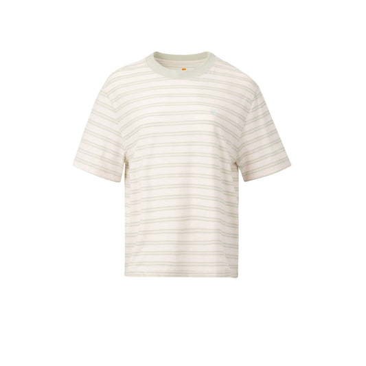 T-shirt a Maniche Corte a Righe Dunstan in Beige