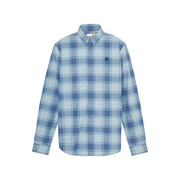 Camicia Uomo a quadri in popeline Blu