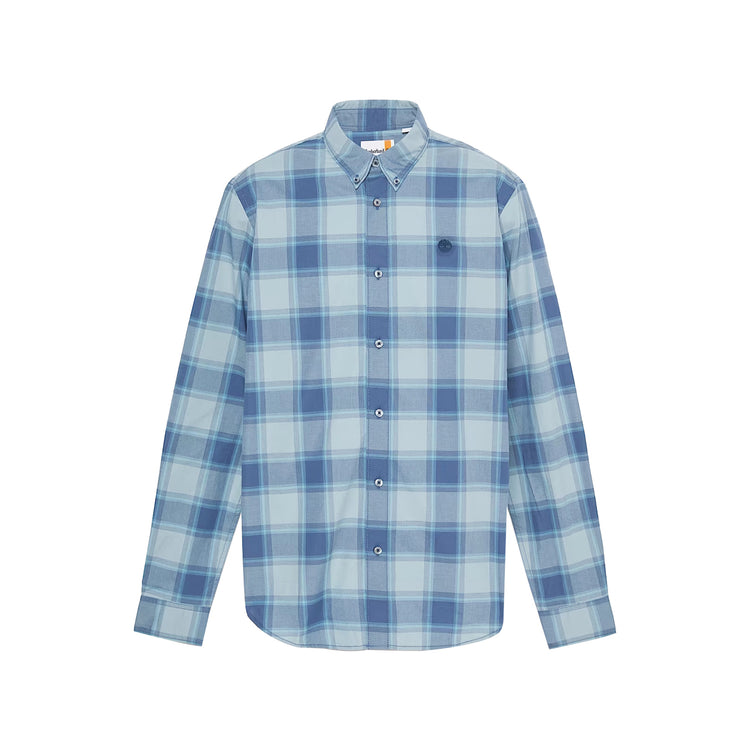 Camicia Uomo a quadri in popeline Blu