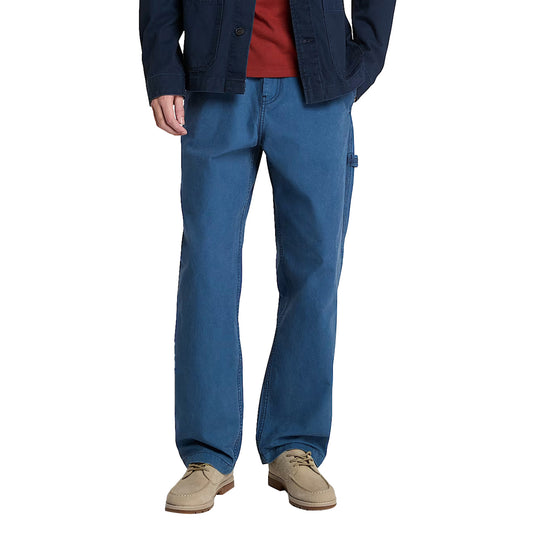 Pantaloni Uomo Effetto Lavato Rindge Blu modello frontale