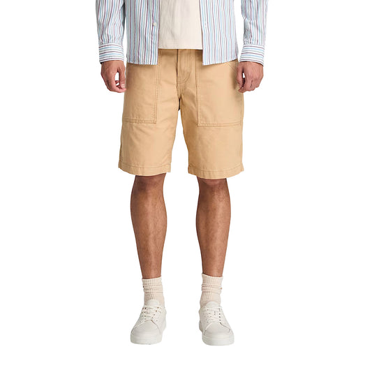 Shorts Uomo Fatigue in Tela Effetto Lavato Goffstown Giallo modello frontale