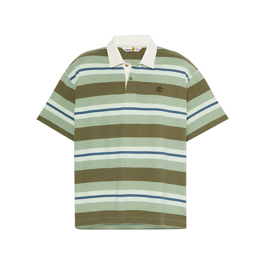 Polo Uomo motivo a righe Verde