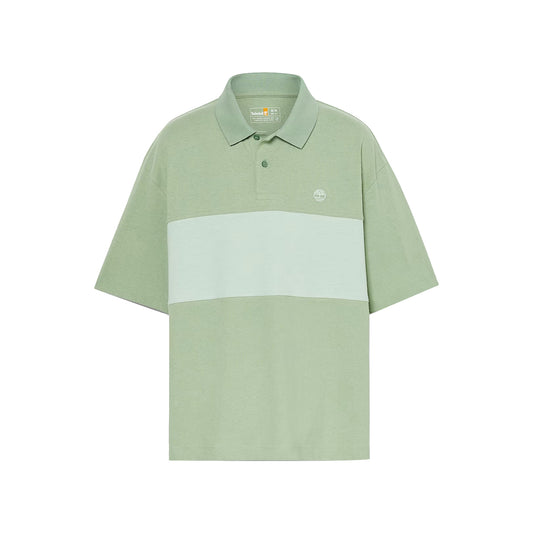 Polo Uomo Stile Rugby blocchi di Colore Verde