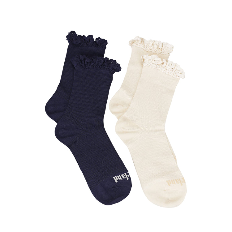 Confezione 2 paia di calzini Donna con volant